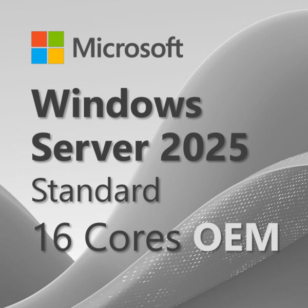 W2025-STD-16Cores-OEM, Windows Server 2025 Standard 16 Core OEM