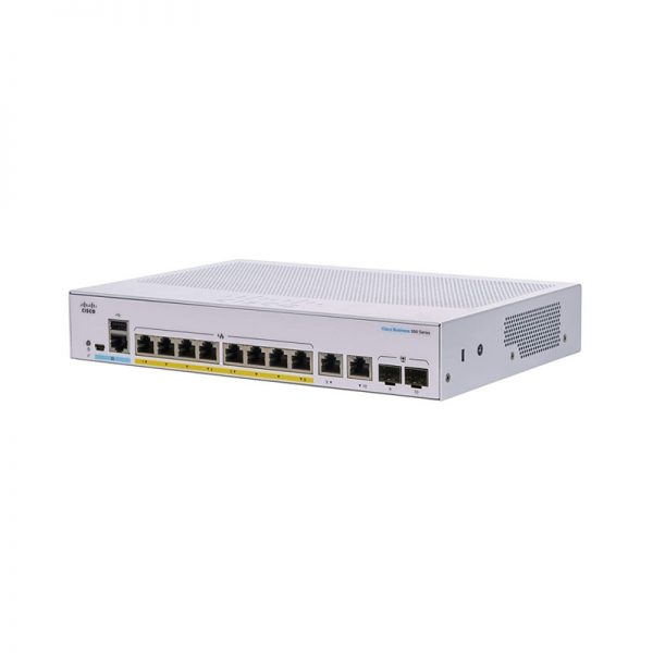 Cisco-CBS350-8XT-Front-Left, Cisco CBS350 8port 2x10G SFP Plus CBS350-8XT-EU, Cisco CBS350 8port Full POE 2SFP CBS350-8FP-2G-EU, Cisco CBS350 8-port PoE 2x1G Combo CBS350-8P-2G-EU, Cisco CBS350 8-port FPoE 2x1G CBS350-8FP-E-2G-EU, Cisco CBS350 8port SFP 2x1G Combo CBS350-8S-E-2G-EU