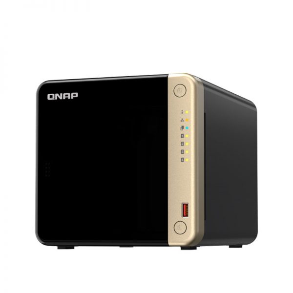 QNAP-TS-464-8G-Front-Left, QNAP 4-Bay Storage 4 Core 4GB RAM TS-464-4G