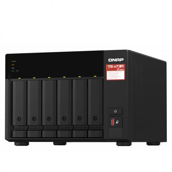 QNAP-TS-673A-Front-Left, QNAP 6-Bay Storage 4 Core 8GB RAM TS-673A-8G