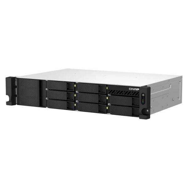 QNAP-TS-873AeU-4G-Front-Left-Top, QNAP 8-Bay Storage 4 Core 4GB RAM TS-873AeU-4G