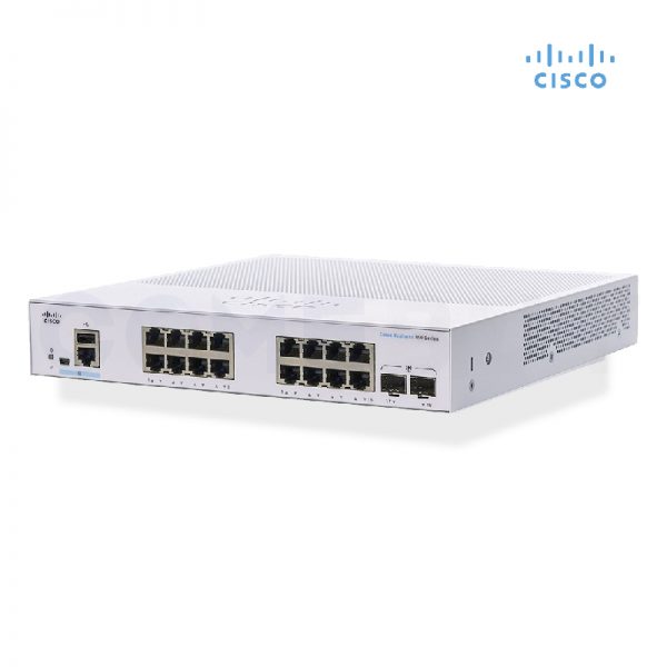 Cisco CBS250 16 Ports Front Left, Cisco CBS250 16-port GE 2x1G SFP CBS250-16T-2G-EU, Cisco CBS250 16-port PoE 2x1G SFP CBS250-16P-2G-EU